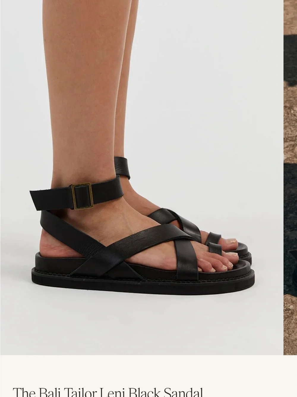 DISSH Black Strappy Leather Sandals for Women